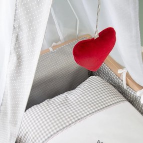 Natúr színű bükkfa gurulós-baldachinos bölcső 40x90 cm Adam and Owl – Roba