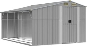 vidaXL szürke horganyzott acél kerti fészer 277x365,5x179 cm