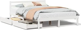vidaXL fehér tömör fenyőfa ágy matrac nélkül 120 x 190 cm