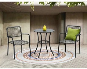 Autronic Kerti garnitúra 1+2, fém, polirattan,szürke , AZ-L1103 GREY