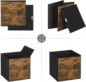 Összecsukható tárolódobozok, 6 kockából álló készlet