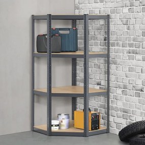Juskys Sarokpolc - 160x75x40-75 cm - szürke