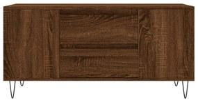 Barna tölgyszínű szerelt fa dohányzóasztal 102 x 44,5 x 50 cm