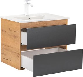 Vario Forte 60 alsó szekrény mosdóval tölgy-antracit