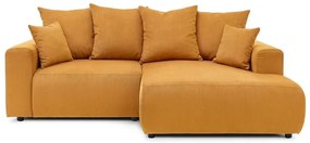 Okkersárga bársony sarokkanapé Enjoy – Bobochic Paris