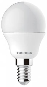 LED lámpa , égő , kisgömb , E14 foglalat , 7 Watt , 180° , meleg fehér , TOSHIBA , 5 év garancia