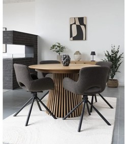 Barna kárpitozott karfás étkezőfotel szett 2 db-os Amorim – House Nordic