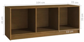 mézbarna tömör fenyőfa TV-szekrény 104 x 33 x 41 cm