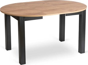 szett étkezőasztal HARRY 102-142 cm craft tölgy/fekete és 4 szék CHRIS szürke