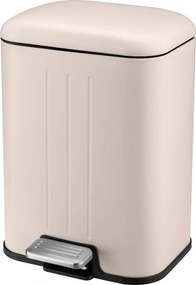 Fürdőszobai szemetes kosár lábgombos fém bézs 5L 1db