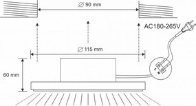 LED fény 10W / IP44 / DR01 / SMD / 4000K / WH - LDL154