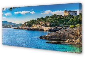 Canvas képek Spanyolország-tenger partján hegyek 100x50 cm