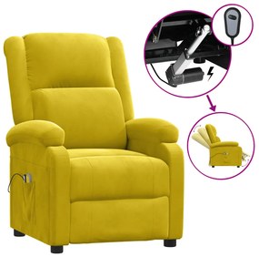 sárga bársony elektromos masszázsfotel