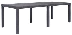vidaXL barna rattan küllemű műanyag kerti asztal 220 x 90 x 72 cm
