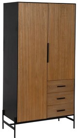 Natúr színű ruhásszekrény kőrisfa dekorral 104x203 cm – Ixia