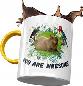 Sárga Kapibara Bögre Születésnapra Névnapra Ajándék Nyomtatott Fotóval