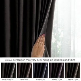 Fekete bársony dimout (részleges sötétítő) függöny 140x270 cm – Restilo