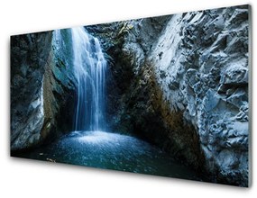 Üvegfotó vízesés Természet 100x50 cm