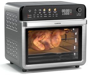 Klarstein AirGlaze Digital forrólevegős fritőz, 2200 W, 19 program, mosogatógépben mosható tartozékokkal együtt