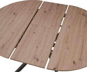 Kihúzható étkezőasztal, artisan tölgy/fekete, 100x100-140x75 cm, ABERO TYP 1