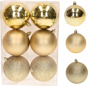 MƱanyag gömb arany 6cm, 6 db/csomag Karåcsonyfa Dekoråció