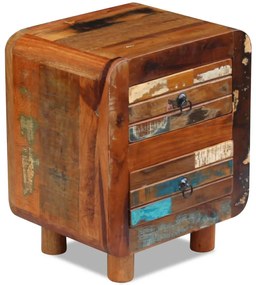 Tömör újrahasznosított fa éjjeliszekrény 43x33x51 cm