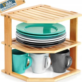 Bambusz Konyhai Polc Munkalap Polc Sarokszekrény Állvány Rendszerező