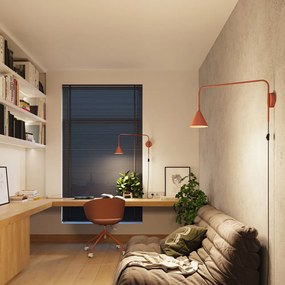 Terrakotta színű konnektorhoz csatlakoztatható fali lámpa Zylo – Sollux