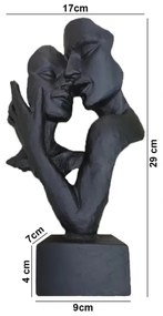 Asztali dísz 29x9x17 cm gyanta/fekete