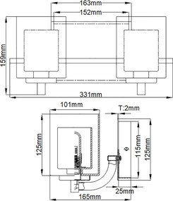 Quoizel Kolt QZ-KOLT2-PC-BATH Fali lámpa 2x3.5W/G9 IP44