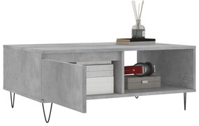 Betonszürke szerelt fa dohányzóasztal 90 x 60 x 35 cm
