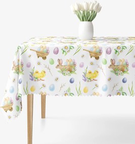 Goldea húsvéti szögletes teflonos asztalterítő - húsvéti szimbólumok 120 x 120 cm