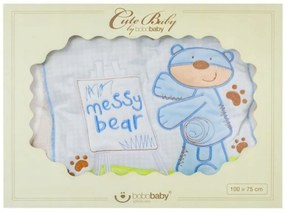 Gyermek kétrétegű takaró Bear, BoboBaby, krém/kék