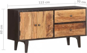 Tömör újrahasznosított fa komód 115 x 30 x 60 cm