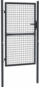 vidaXL szürke horganyzott acél hálós kerti kapu 100 x 150 cm