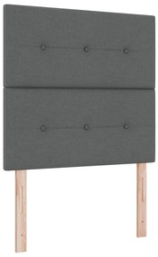 Box Spring Ágy matraccal &amp; LED világítással, Sötét szürke 120x190 cm Szövet