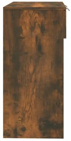 füstös tölgyszínű szerelt fa tálalóasztal 90 x 36 x 75 cm