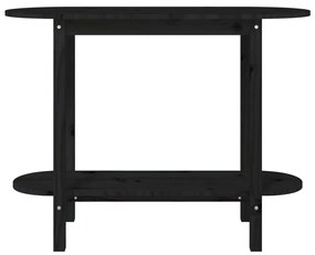 Fekete tömör fenyőfa tálalóasztal 110x40x80 cm