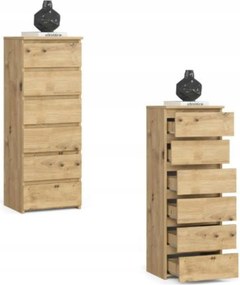 Komód szekrény 40 cm CL6 6 fiókos artisan Akd