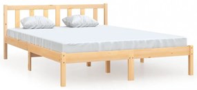 King Size tömör fenyőfa ágykeret 150 x 200 cm