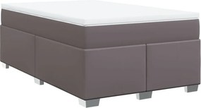 vidaXL szürke műbőr rugós ágy matraccal 120 x 200 cm