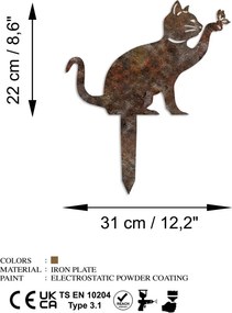 Cat fém kerti dísztárgy, 36×31 cm – TR565TNL1295