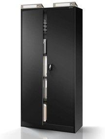 Fém iratszekrény JAN, 900 x 1850 x 400 mm, fekete