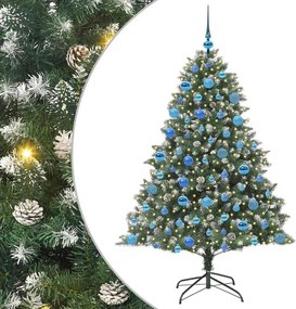 vidaXL Mű karácsonyfa 300 LED-del Zöld 180 cm PVC és Műanyag és Acél