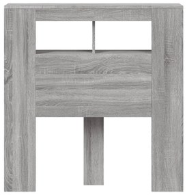szürke sonoma szerelt fa LED-es fejtámla 100x18,5x103,5 cm
