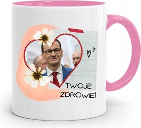 Rózsaszín Politikai Bögre Mateusz Morawiecki Miniszterelnök fényképes nyomtatással