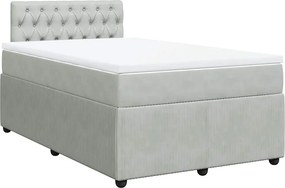 vidaXL világosszürke bársony rugós ágy matraccal 120 x 190 cm