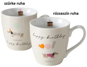 Porcelánbögre tacsis, 10x14cm, 480ml, Trilly