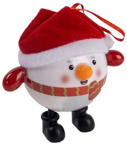 Led-es karácsonyfadísz Hóember mikulássapkában