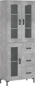 vidaXL betonszürke szerelt fa magasszekrény 69,5 x 34 x 180 cm